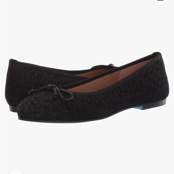 New French Sole x Nicky Hilton Black Suede Cheetah Ballet Flats Sz 9 - Picture 2 of 12